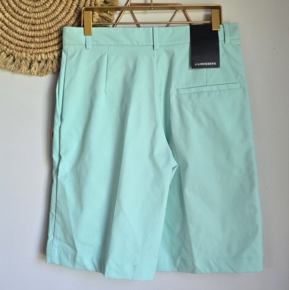 J. Lindeberg New Aruba Blue Megh Pleated High Waist Sporty Golf Shorts SZ 27 - Picture 5 of 9